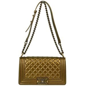 Chanel Quilted Calfskin Boy Flap Bag Gold